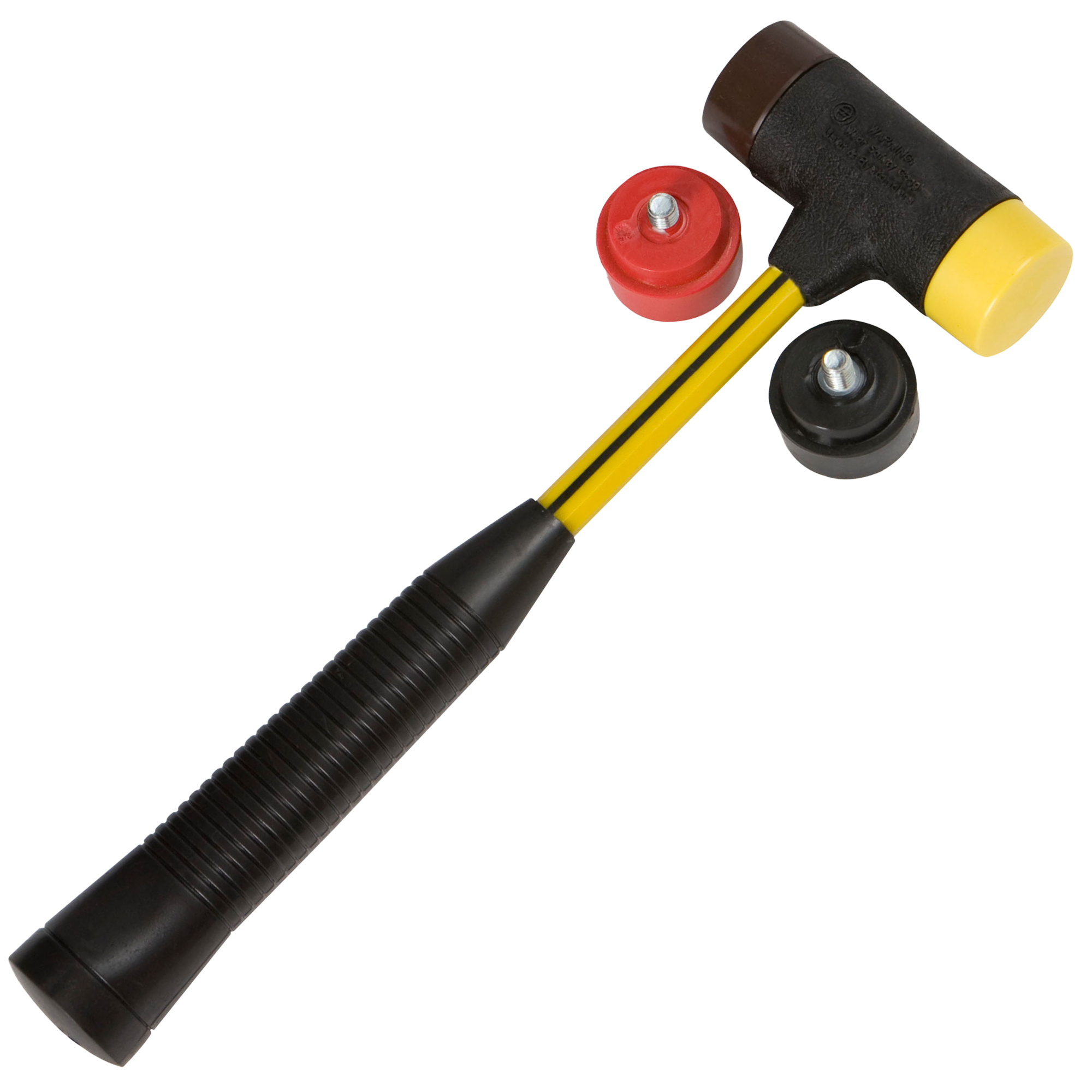 Nupla Quick-Change Hammer Set — 12.5in. Fiberglass Handle, Interchangeable Striking Tips, Soft to Extra-Hard, Model# 75.02-549